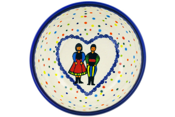 Bowl 5" Happy Folk Couple Theme UNIKAT