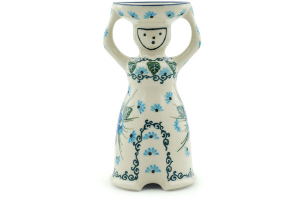 Candle Holder 6" Forget Me Not Theme UNIKAT