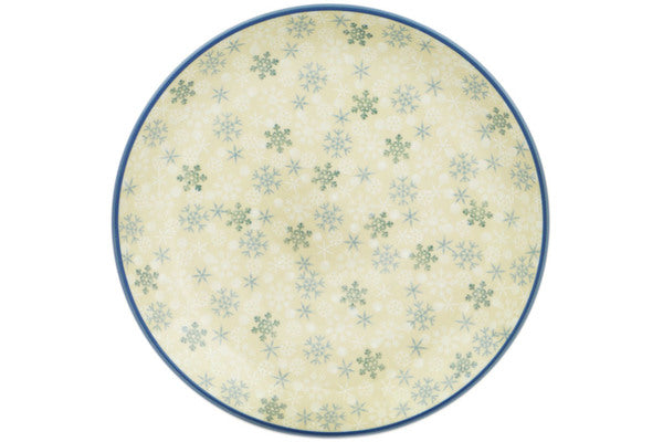 Dinner Plate 10½-inch Silver Snow Fall Theme UNIKAT