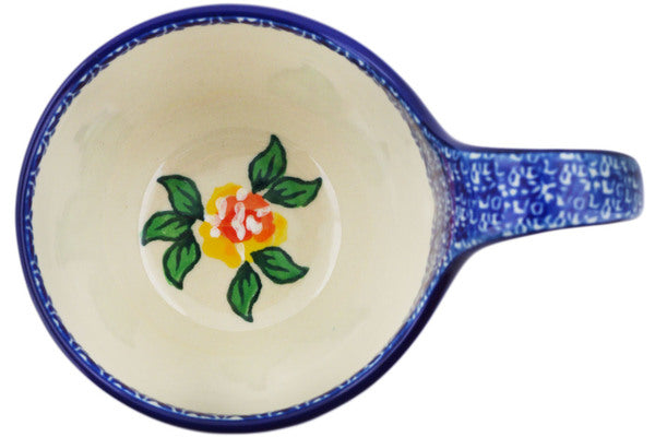 Bowl with Loop Handle 16 oz Matisse Flowers Golden Theme UNIKAT
