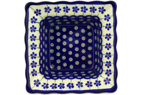Square Bowl 7" Flowering Peacock Theme