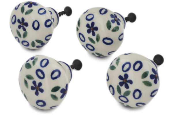 Set of 4 Drawer Pull Knobs 1-1/2 inch Daisy Sprinkles Theme