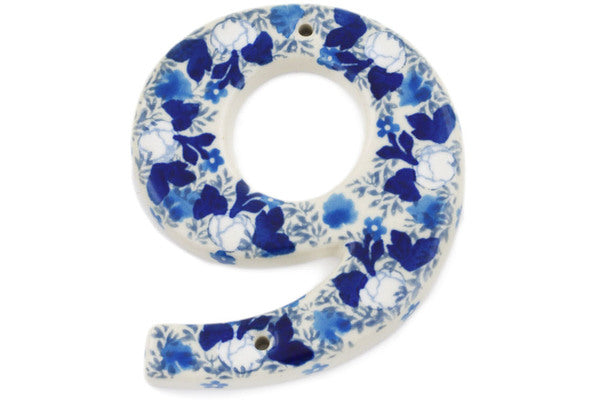 House Number NINE (9) 4-inch Blue Spring Theme