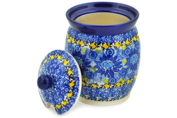 Jar with Lid with Opening 5" Deep Blue Theme UNIKAT
