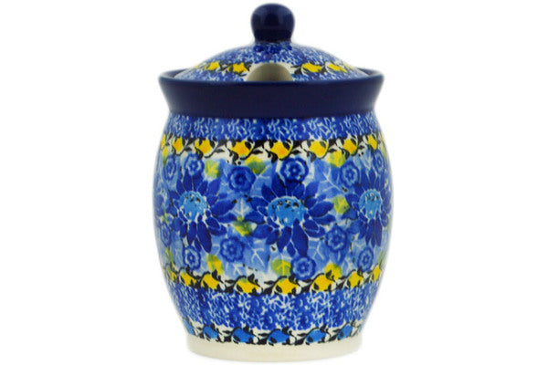 Jar with Lid with Opening 5" Deep Blue Theme UNIKAT