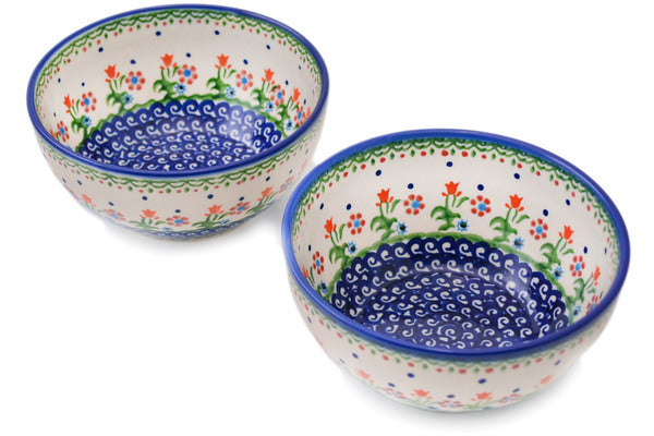 Set of 2 Bowls  Spring Flowers Theme