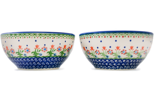 Set of 2 Bowls  Spring Flowers Theme