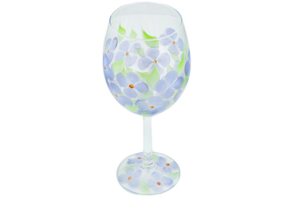 Wine Glass 15 oz Frosty Daisies Theme