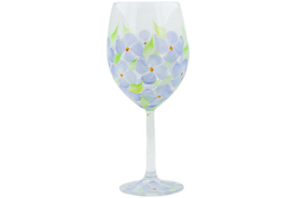 Wine Glass 15 oz Frosty Daisies Theme
