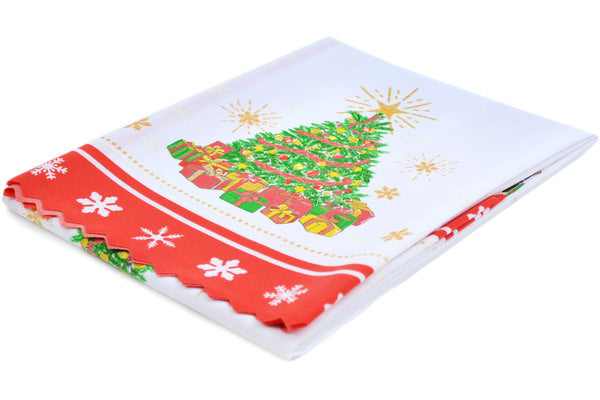 Square Tablecloth 34 inches 32" Twinkling Christmas Tree Red Theme