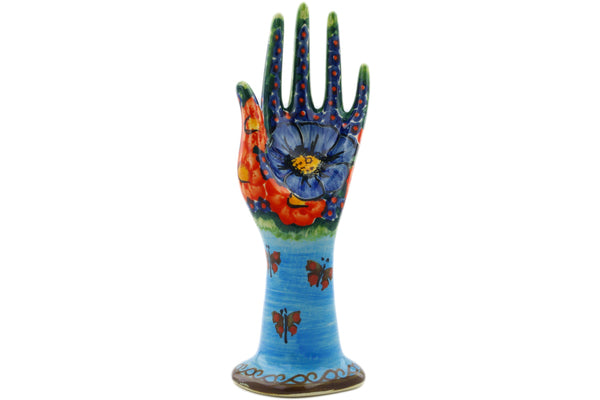 Hand Figurine 7" Blue Garden Theme UNIKAT