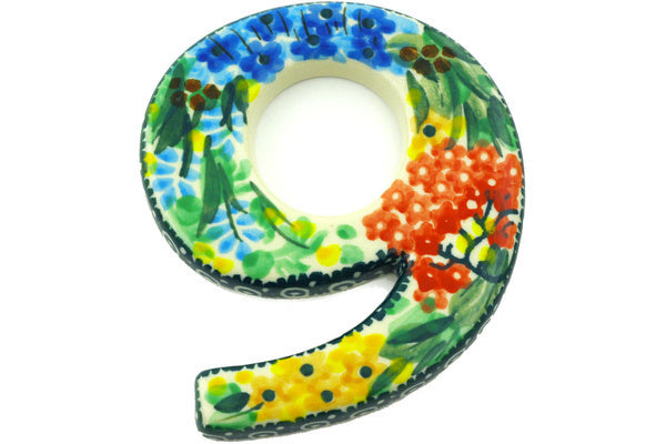 House Number SIX (6) 4-inch Garden Delight Theme UNIKAT