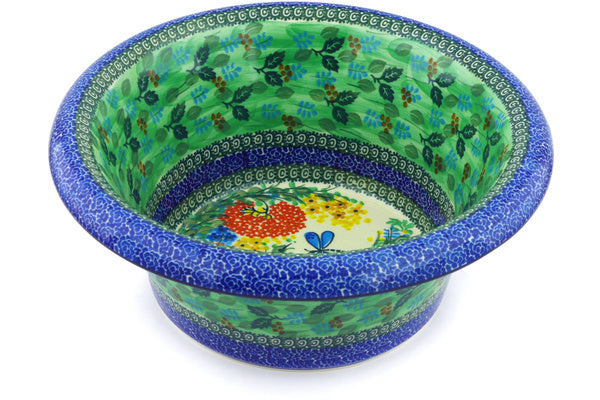 Bowl with Rolled Lip 12" Garden Delight Theme UNIKAT