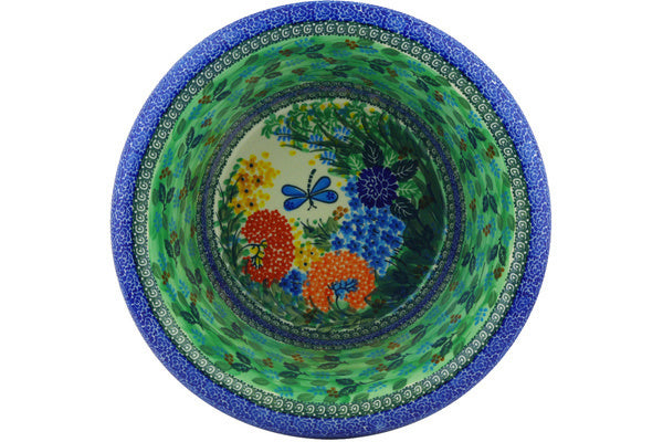 Bowl with Rolled Lip 12" Garden Delight Theme UNIKAT