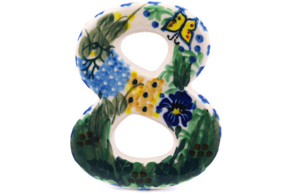 House Number EIGHT (8) 4-inch Spring Garden Theme UNIKAT