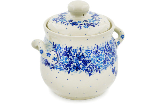 Jar with Lid and Handles 6" Delicate Blue Theme UNIKAT