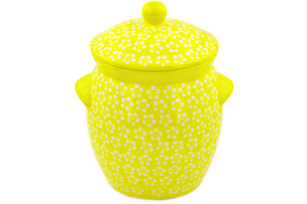 Jar with Lid and Handles 11" Lemonade Field Theme UNIKAT