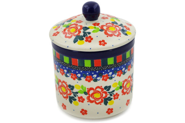 Jar with Lid 5" Floral Puzzles Theme UNIKAT