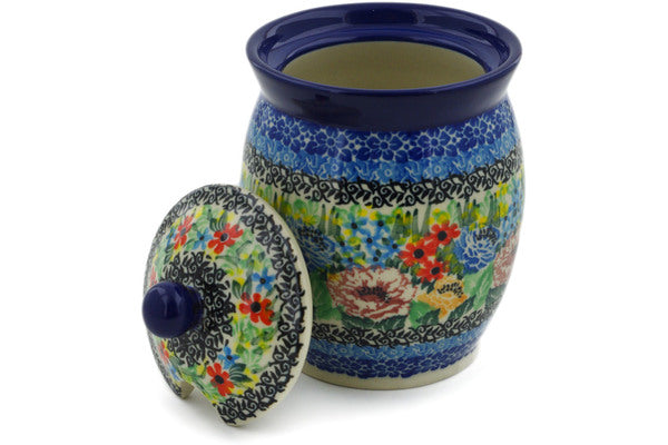 Jar with Lid with Opening 5" Carnation Valley Theme UNIKAT