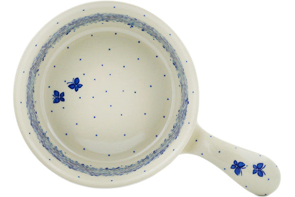 Round Baker with Handles 10" Delicate Blue Theme UNIKAT