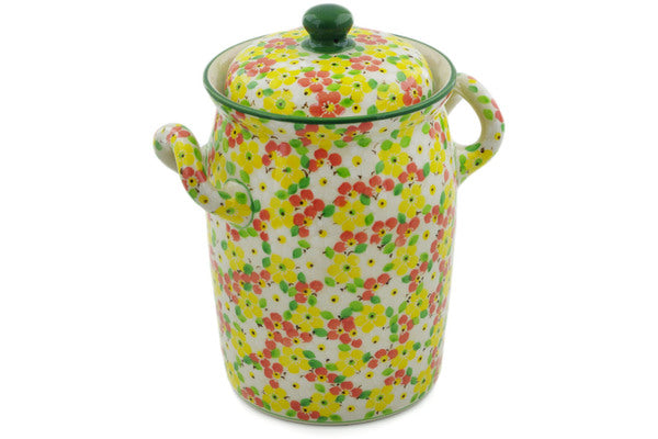 Jar with Lid and Handles 9" Fertile Meadow Theme UNIKAT
