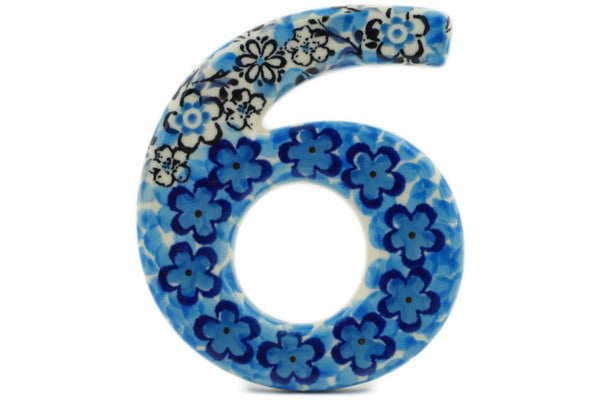 House Number SIX (6) 4-inch Out Of Blue Theme UNIKAT