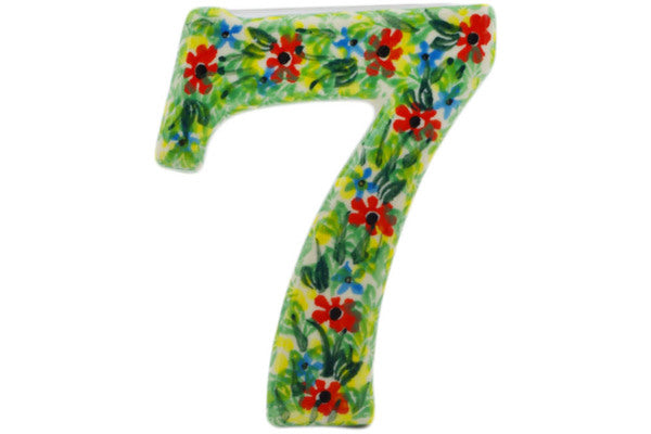 House Number SEVEN (7) 4-inch Carnation Valley Theme UNIKAT