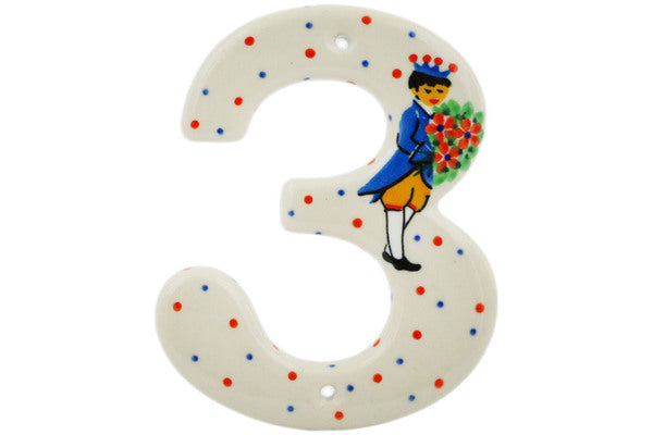 Hanging Number THREE (3) 4-inch Charming Prince Theme UNIKAT