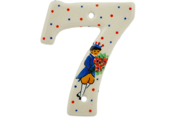 House Number SEVEN (7) 4-inch Charming Prince Theme UNIKAT